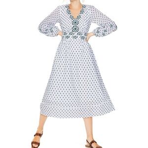 Boden Women’s Flossie Embroidered V Neck Dress Size 2P